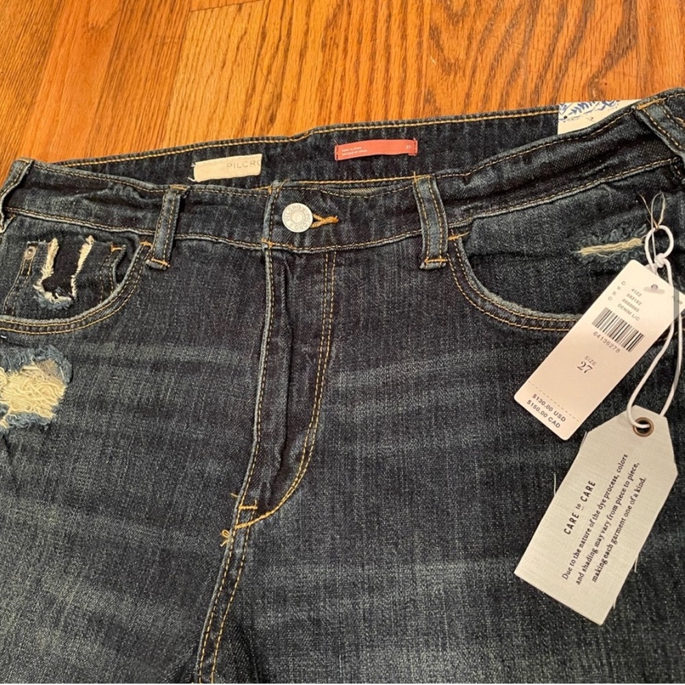 Pilcro and the Letterpress ANTHROPOLOGIE Heritage Boyfriend Jeans size 27 NWT - Picture 2 of 3